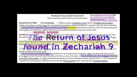 The Return of Jesus found in Zechariah 9
