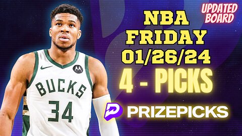 #PRIZEPICKS | BEST PICKS FOR #NBA FRIDAY | 01/26/24 | BEST BETS | #BASKETBALL | TODAY | PROP BETS