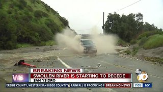 Trash, debris and sewage floods roads in Tijuana River Valley