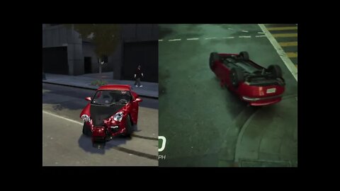 The Matrix Awakens vs GTA IV - Comparison Crash Physics on Unreal Engine 5 vs Rage Engine