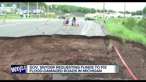 Gov. Snyder requesting funds to fix flood-damaged raods in Michigan