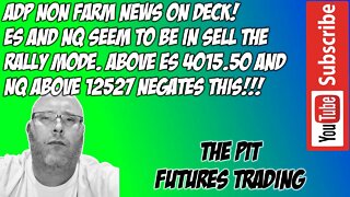 ADP Non Farm ES NQ Premarket Trade Plan The Pit Futures Trading