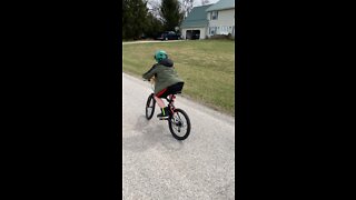 Teaching my son to ride a bike!