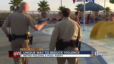 Las Vegas police hold pool party to ease tensions in community