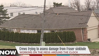 Crews working to assess damage from Fraser sinkhole