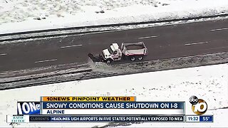 Interstate 8 closed during storm