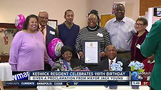 Keswick resident celebrates 110th birthday, given a proclamation from Mayor Jack Young