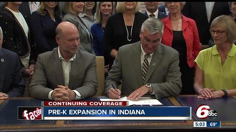 Gov. Eric Holcomb signed Indiana's Pre-K program expansion