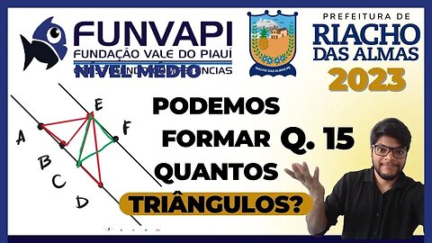 Quantos Triângulos distintos podem ser formados com esses pontos? Riacho das Almas 2023| FUNVAPI