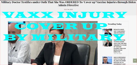 ORDERED TO COVER UP VAXX INJURIES BY BIDEN, DOCTOR TESTIFIES~!