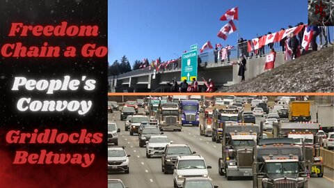 MASSIVE Turnout for Impromptu "Freedom Chain" in Canada | People's Convoy SHUTS DOWN DC Beltway