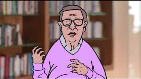 Cartoon Bill Gates speaking his Truth