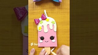 Kawaii DIY - How to Make Ice Cream Bookmark to Decorate Your Books #shorts