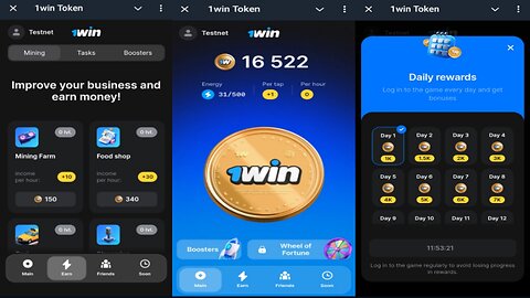 1win Token | Turn Your Taps Into REAL $TOKENS | New Telegram Airdrop Mining Bot