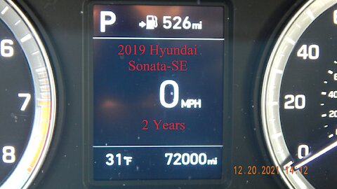 I’ve Had My 2019 Hyundai Sonata-SE For 2 Years – 12/23/2021