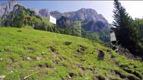 Man achieves world's first triple target base jump!