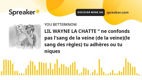 LIL WAYNE LA CHATTE “ ne confonds pas l'sang de la veine (de la veine)(le sang des règles) tu adhère