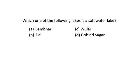 MCQ Which one of the following lakes is a salt water lake