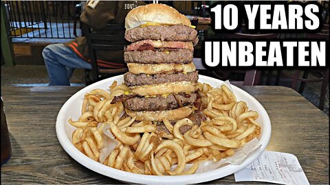 99% FAIL THIS FAMOUS BURGER CHALLENGE ! THE GIANT "FLEA BURGER" FROM THE FOOD NETWORK