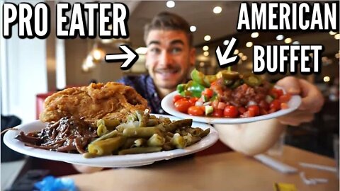 COMPETITIVE EATER VS GOLDEN CORRAL BUFFET | American Food Buffet | In Chicago Illinois