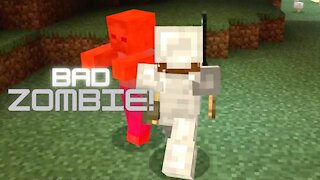 Learning to Battle Minecraft Zombies While Starting a House | Let's Play Minecraft Episode 3