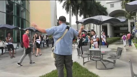 Florida International University in Miami, FL | Open Air Preaching - Fall 2015 | Kerrigan Skelly