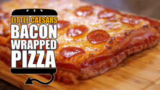 Little Caesar's bacon wrapped deep dish pizza recipe remake