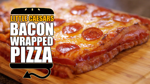 Little Caesar's bacon wrapped deep dish pizza recipe remake