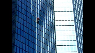 French Spiderman Climbs Totalfina Skyscraper