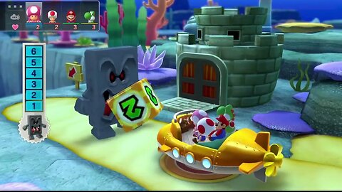 Mario Party 10 - Toadette, Toad, Mario, Yoshi vs Bowser - Whimsical Waters
