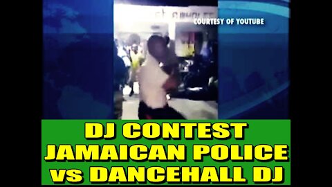 Jamaican cop rapping on the mic at a party he supposed to shut down