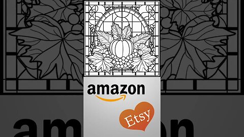 Autumn Pumpkins Stained Glass Coloring Book