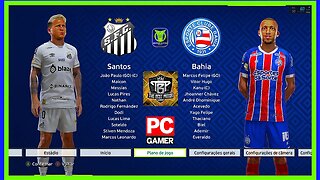 SANTOS X BAHIA - PES2021 PATCH THE BEST 9.9.1 BRASILEIRÃO 2023 - QUINTA RODADA