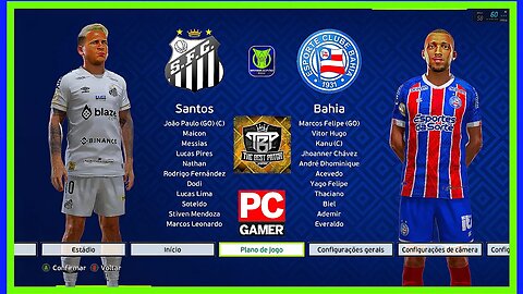 SANTOS X BAHIA - PES2021 PATCH THE BEST 9.9.1 BRASILEIRÃO 2023 - QUINTA RODADA