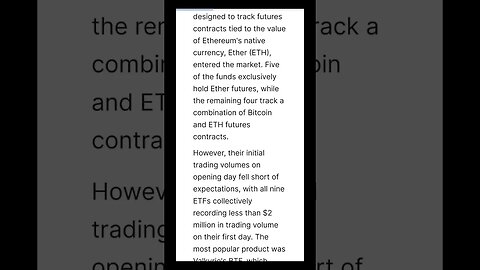 Ethereum Futures ETF Launches to Muted Volumes | Ethereum Futures ETF Launched on October 2