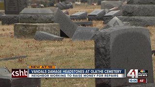 Dozens of headstones vandalized at Olathe cemetery