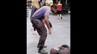 Lone street performer deserves some love for his amazing skills