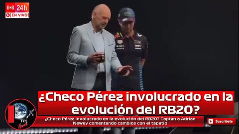 ¿Checo Pérez involucrado en evolución del RB20? Captan a Adrian Newey comentando cambios con tapatío