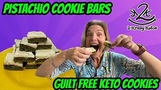 Keto Pistachio Cookie Bars with Frosting