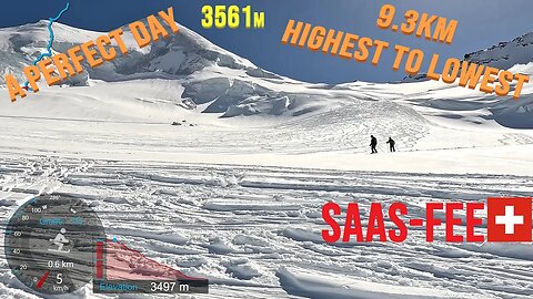 [4K] Skiing Saas-Fee, A Perfect Day 3561m Highest to Lowest Descent, Wallis Switzerland GoPro HERO11