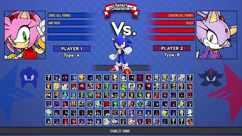 Sonic all forms & Amy Rose VS Shadow all forms I Sonic Battle MUGEN HD