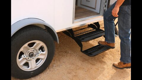 How to Build a DIY Travel Trailer - Folding Steps, Security, jack mod and more (Part 8)