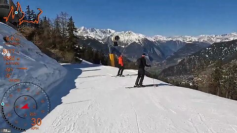 [4K] Skiing Verbier 4Vallées, Easier Top to Bottom Attelas-Médran, Valais Switzerland, GoPro HERO10