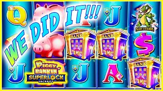 WE FINALLY GOT IT!!! HUGE JACKPOT WIN! Superlock Jackpot Piggy Bankin Slot FULL SCREEN!