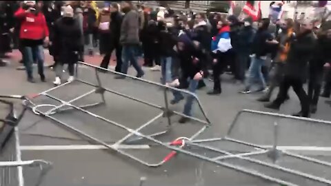 Protest in Vienna against Covid restrictions and vaccine mandates 12/18/21