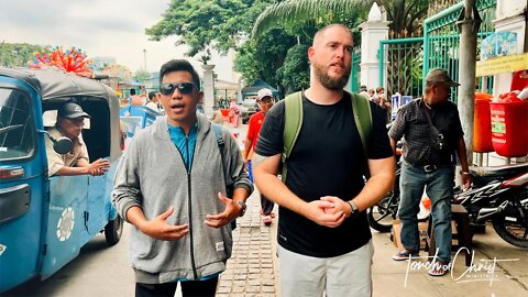 Preaching salvation in Jesus Christ alone, outside police station in central Jakarta, Indonesia