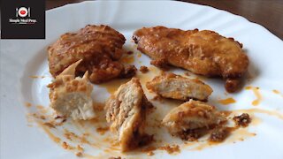 Chicken meat in pan (Recipe) Simple Meal Prep.