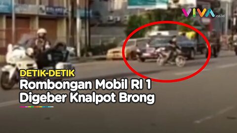 NYARIS TERTABRAK! Mobil Presiden Digeber Pemotor Berknalpot Brong