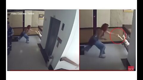 On cam: Mom saves toddler from falling off building stairwell