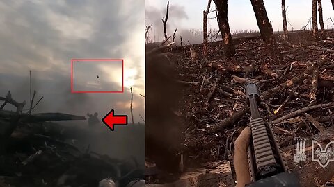 Unlucky Russian Grenade Throw Ends In Failed Assault On Ukrainian Trenches In Bakhmut - Helmet Cam